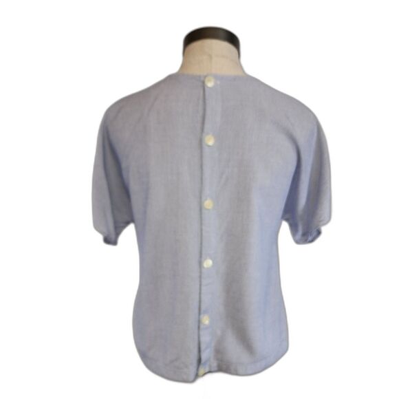 Madewell Blue & White Striped Tie Front Short Sleeve Top Size S - Picture 3 of 8